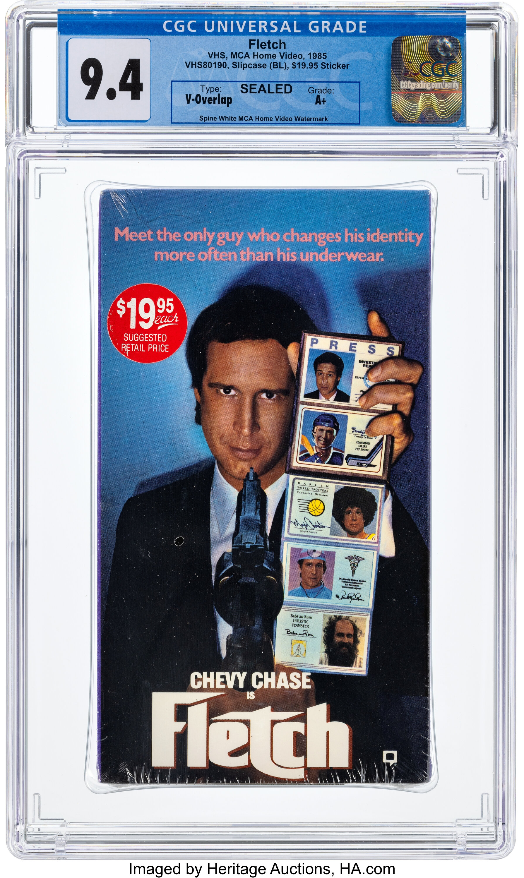 Fletch VHS 1985 - CGC Home Video 9.4 and Seal A+, Slipcase, Red | Lot ...