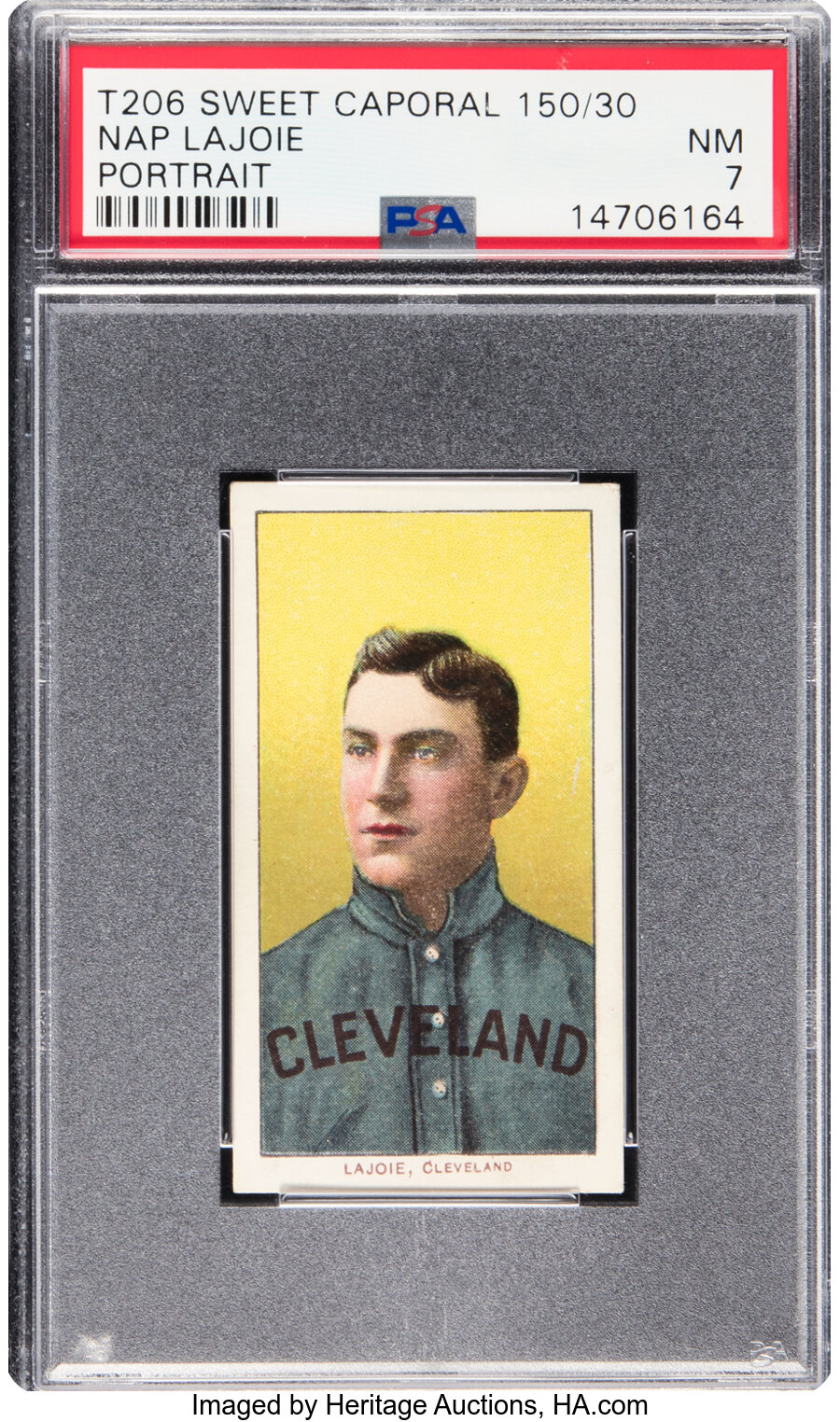 1909-11 T206 Sweet Caporal 150/30 Napoleon Lajoie (Portrait) PSA NM 7 - Pop Two, Only One Higher!