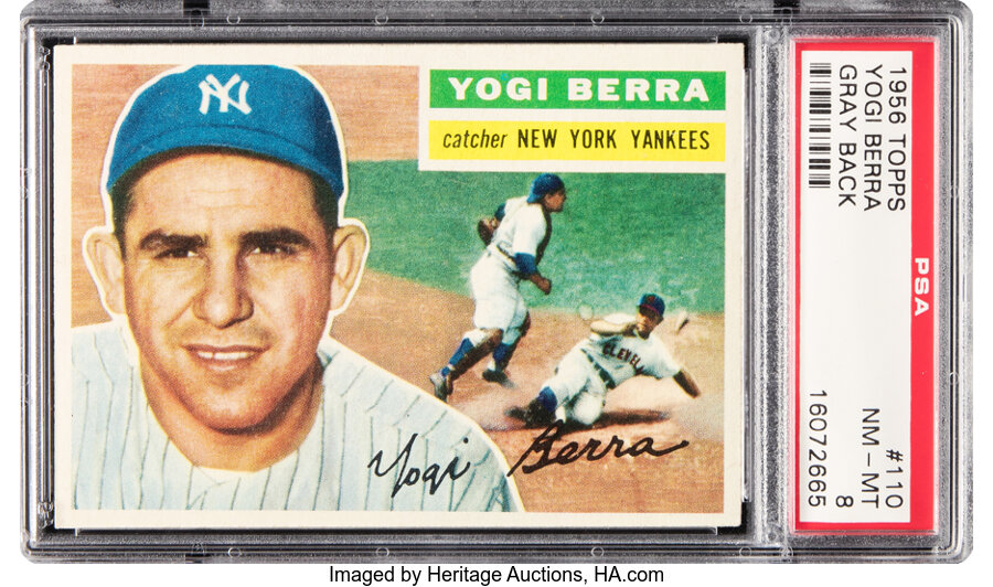 1956 Topps Yogi Berra (Gray Back) #110 PSA NM-MT 8
