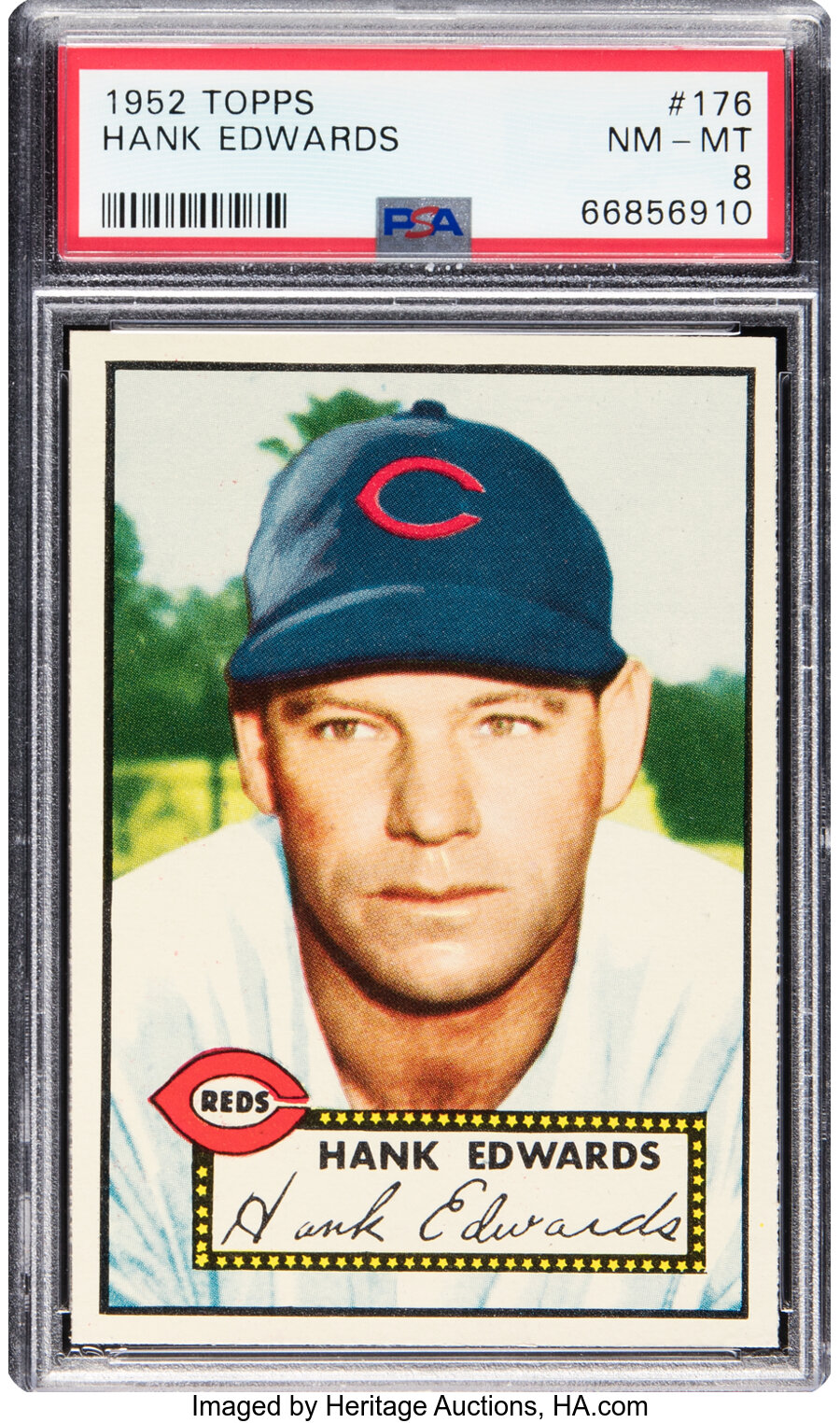 1952 Topps Hank Edwards #176 PSA NM-MT 8 - Only Two Higher!