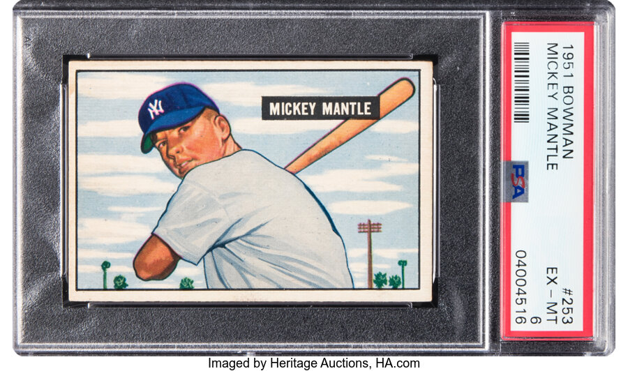 1951 Bowman Mickey Mantle Rookie #253 PSA EX-MT 6