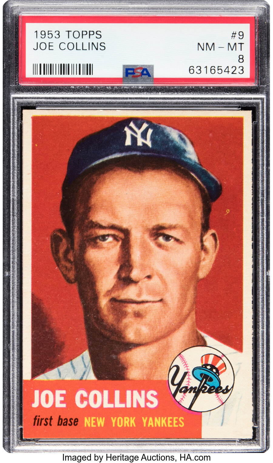 1953 Topps Joe Collins #9 PSA NM-MT 8