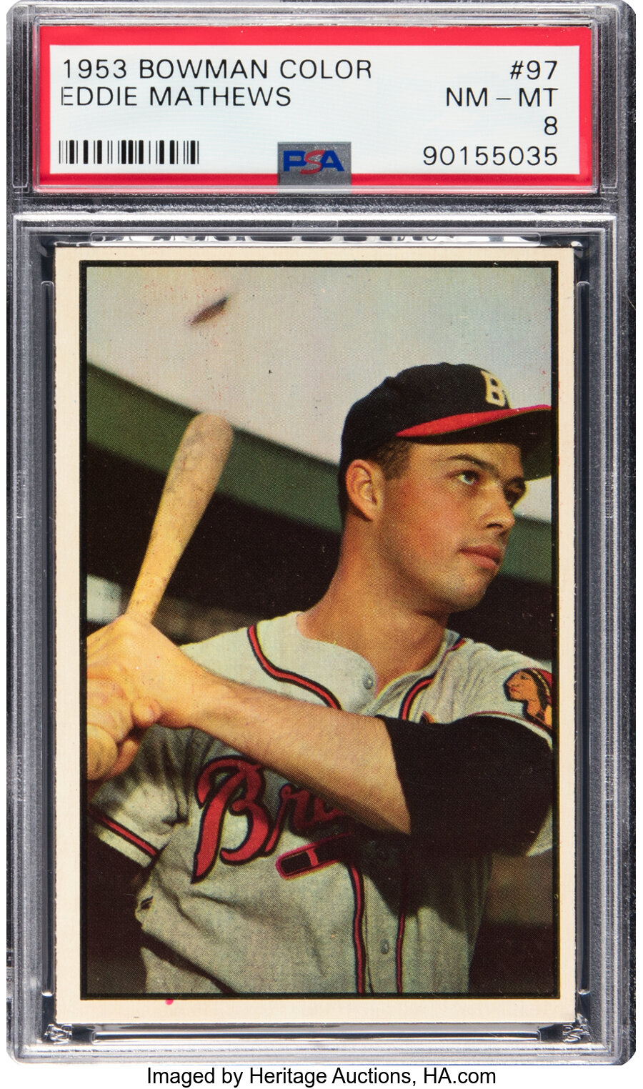 1953 Bowman Eddie Mathews #97 PSA NM-MT 8