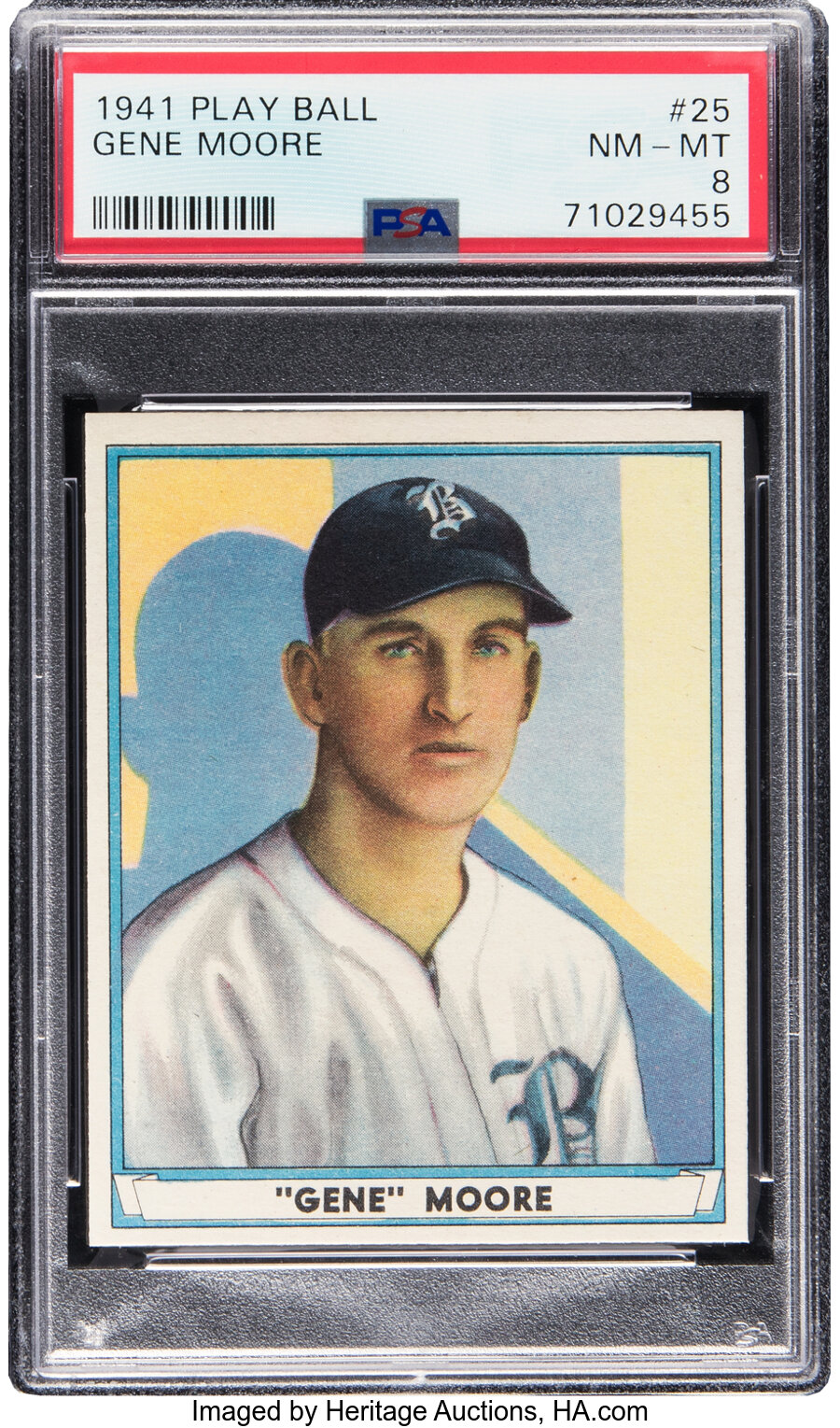 1941 Play Ball Gene Moore #25 PSA NM-MT 8 - Four Higher!