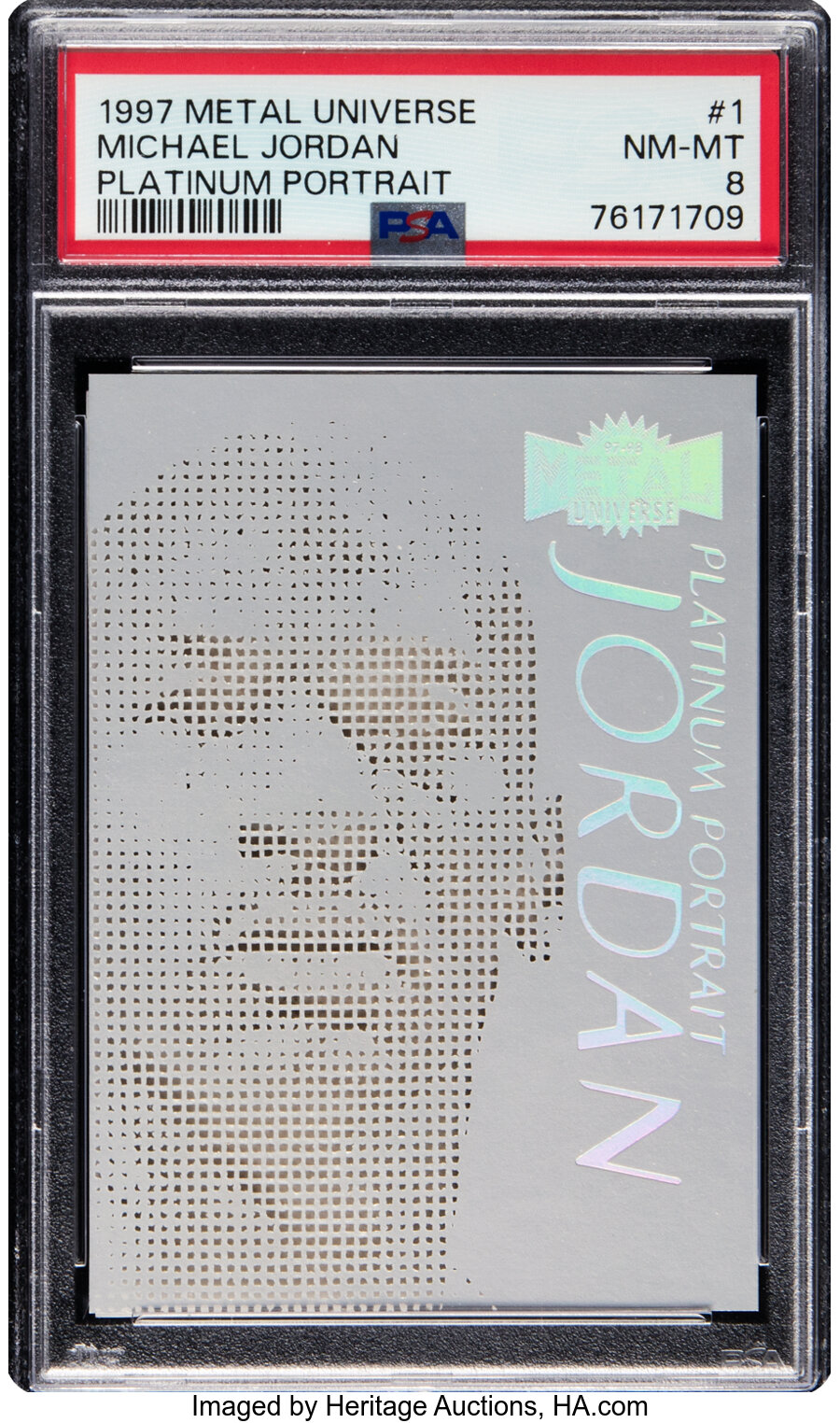 1997 Skybox Metal Universe Michael Jordan (Platinum Portrait) #1 PSA NM-MT 8