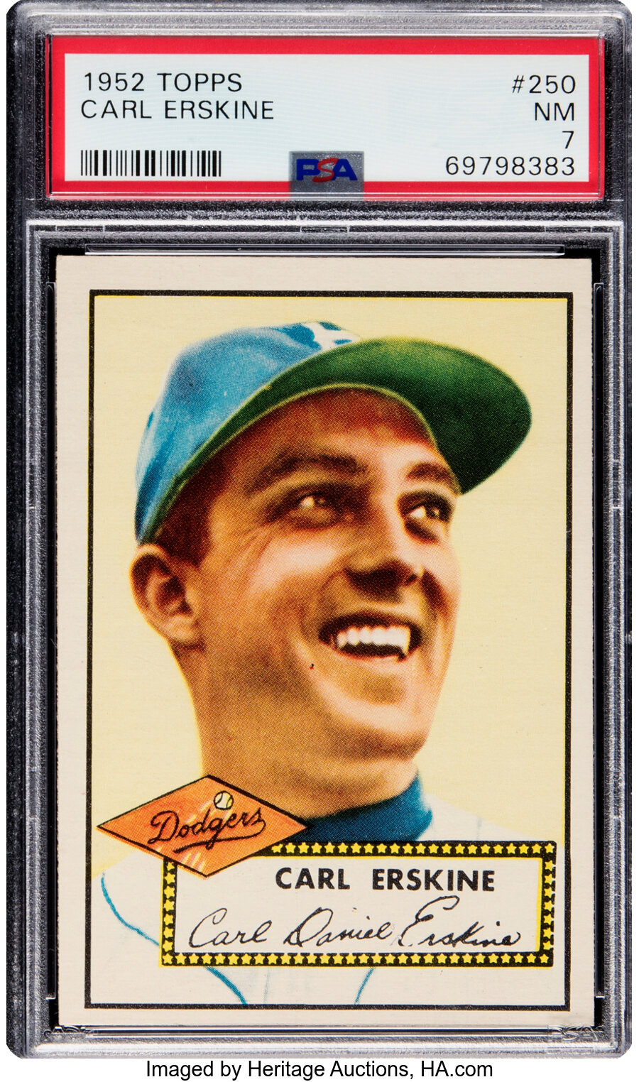 1952 Topps Carl Erskine #250 PSA NM 7