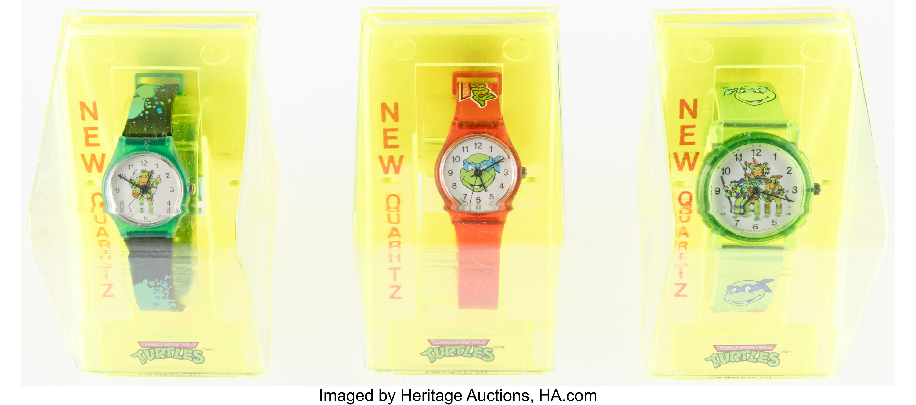 Teenage Mutant Ninja Turtles Watches Box Lot (Waltham, 1990).... | Lot ...