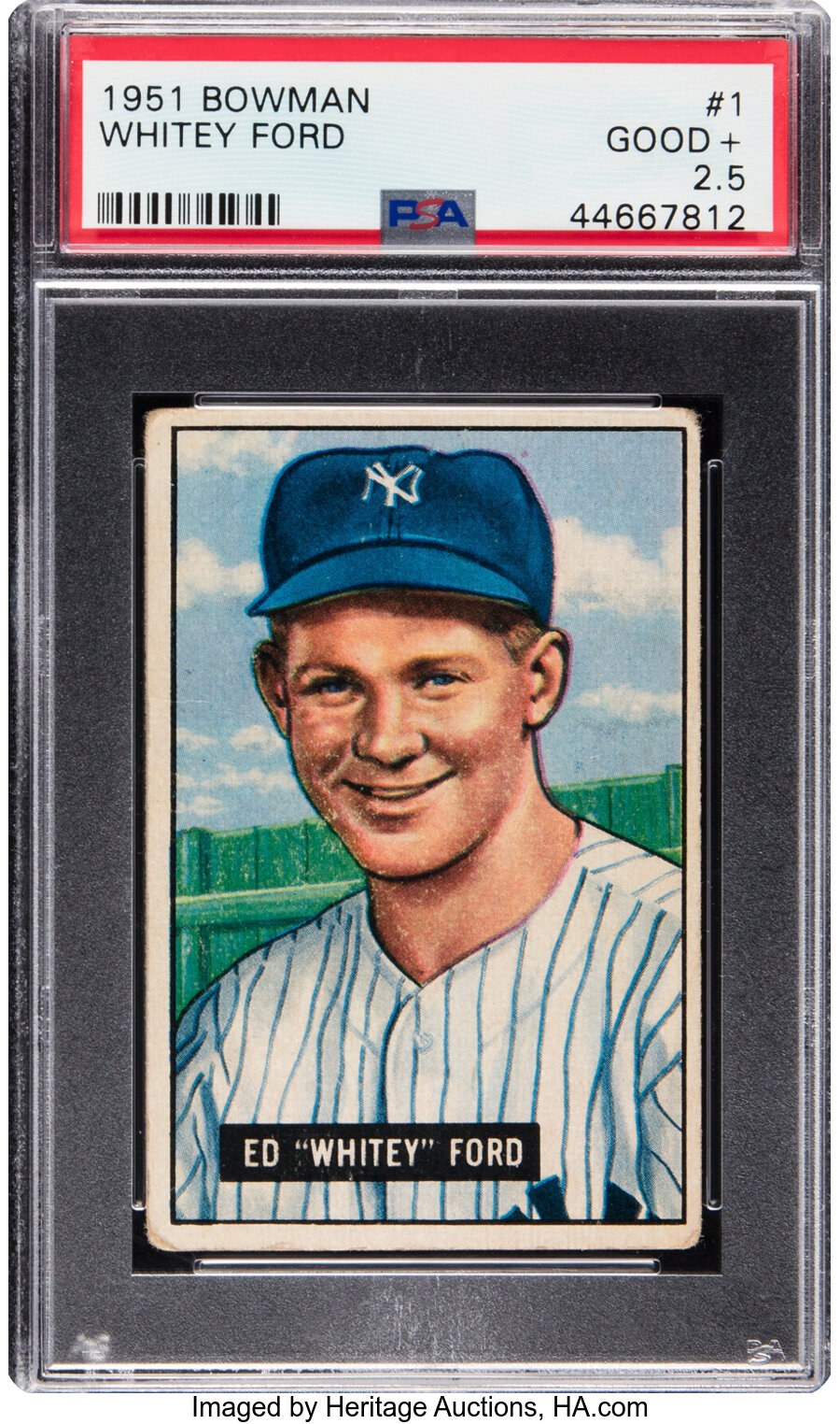 1951 Bowman Whitey Ford #1 PSA Good+ 2.5