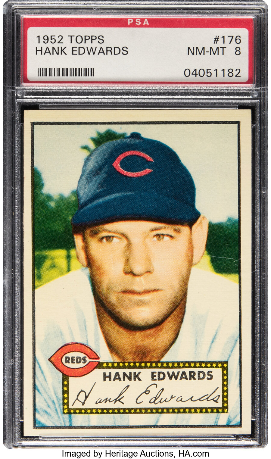 1952 Topps Hank Edwards #176 PSA NM-MT 8 - Two Higher!