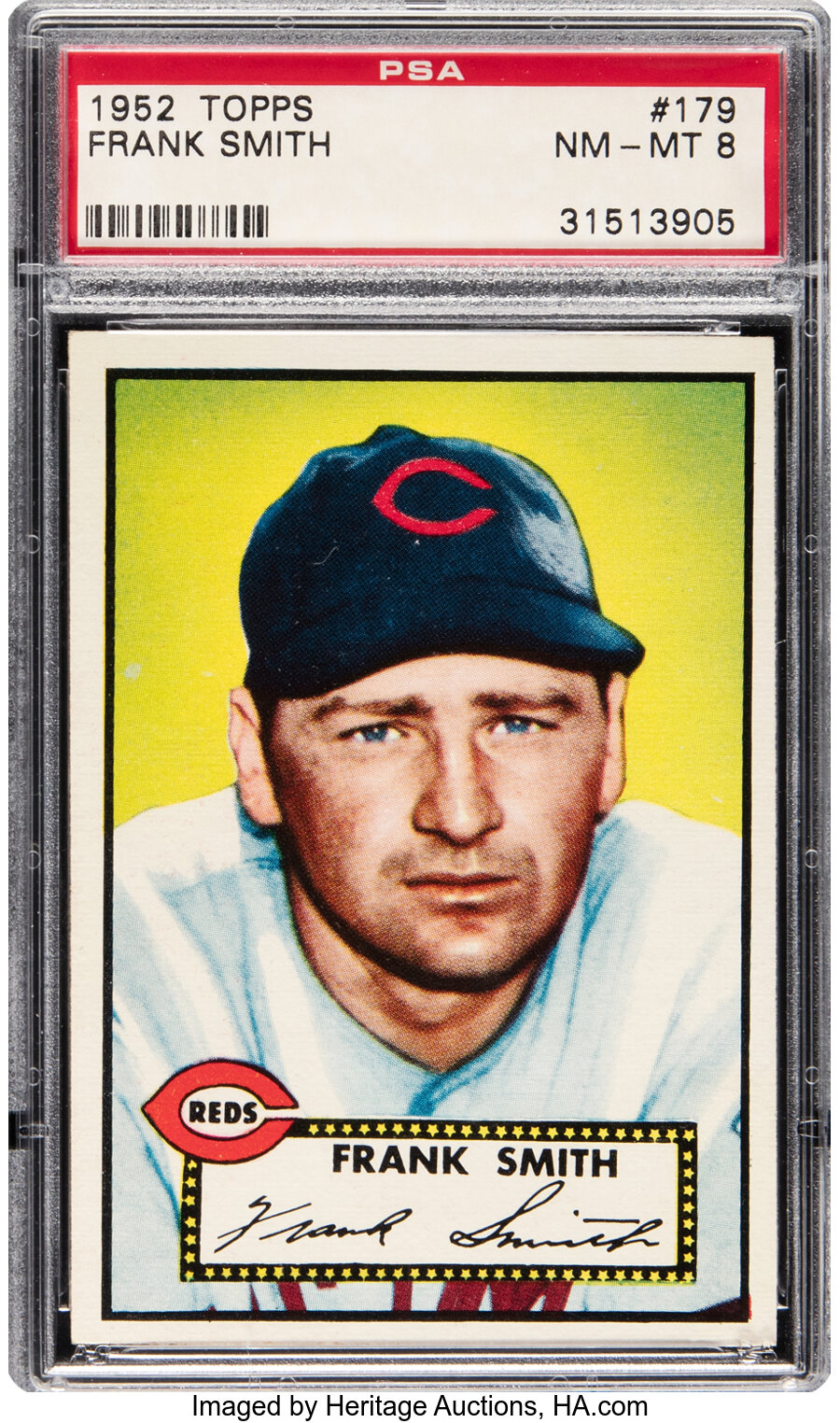 1952 Topps Frank Smith Rookie #179 PSA NM-MT 8 - Three Higher!