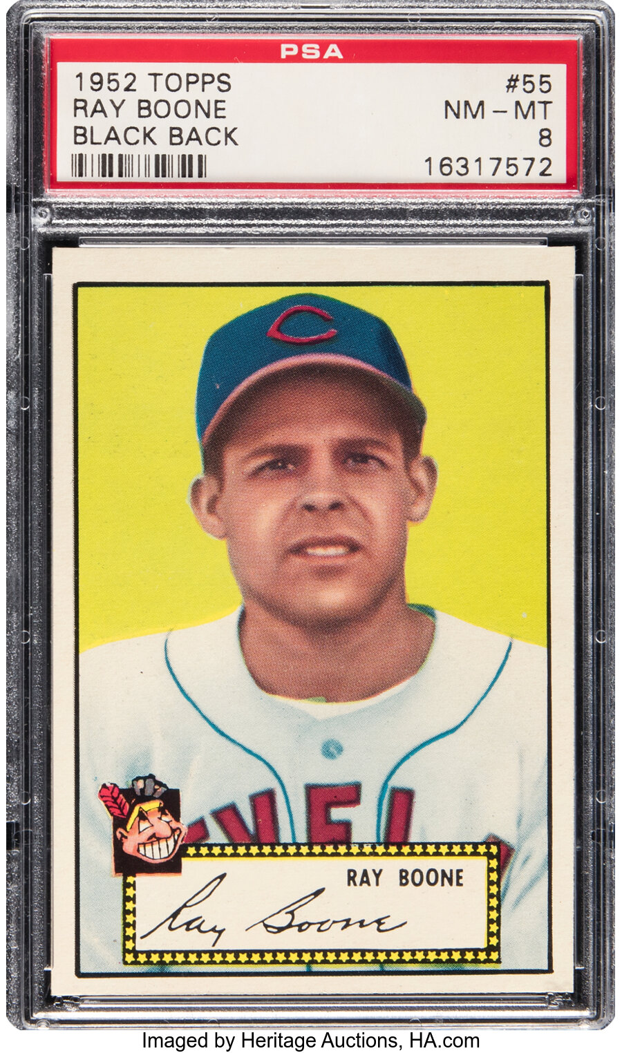 1952 Topps Ray Boone (Black Back) #55 PSA NM-MT 8 - Only One Higher!