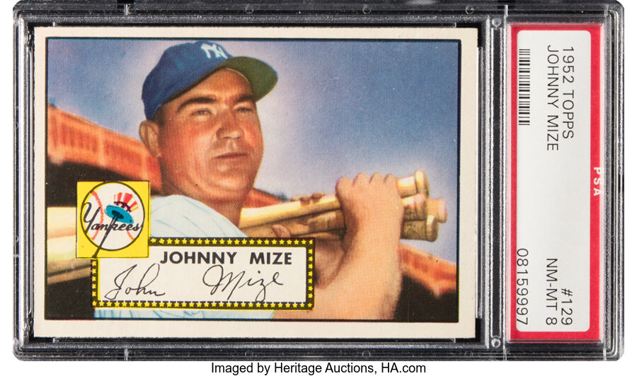 1952 Topps Johnny Mize #129 PSA NM-MT 8