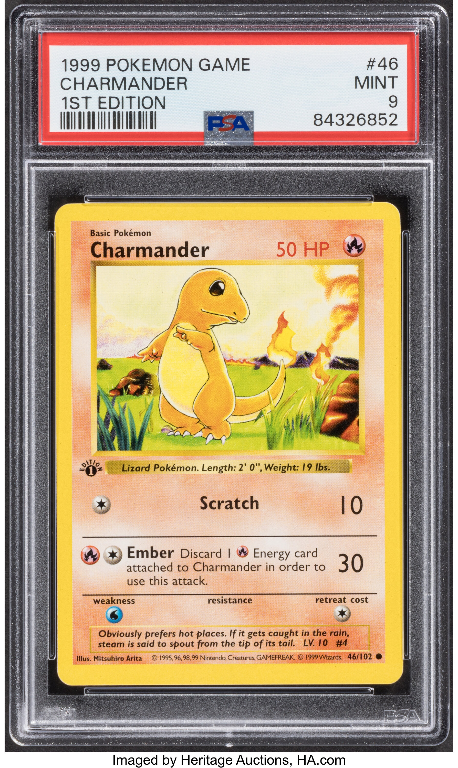 Pokémon Charmander 46 1st Edition Base Set Psa Trading Card Game 