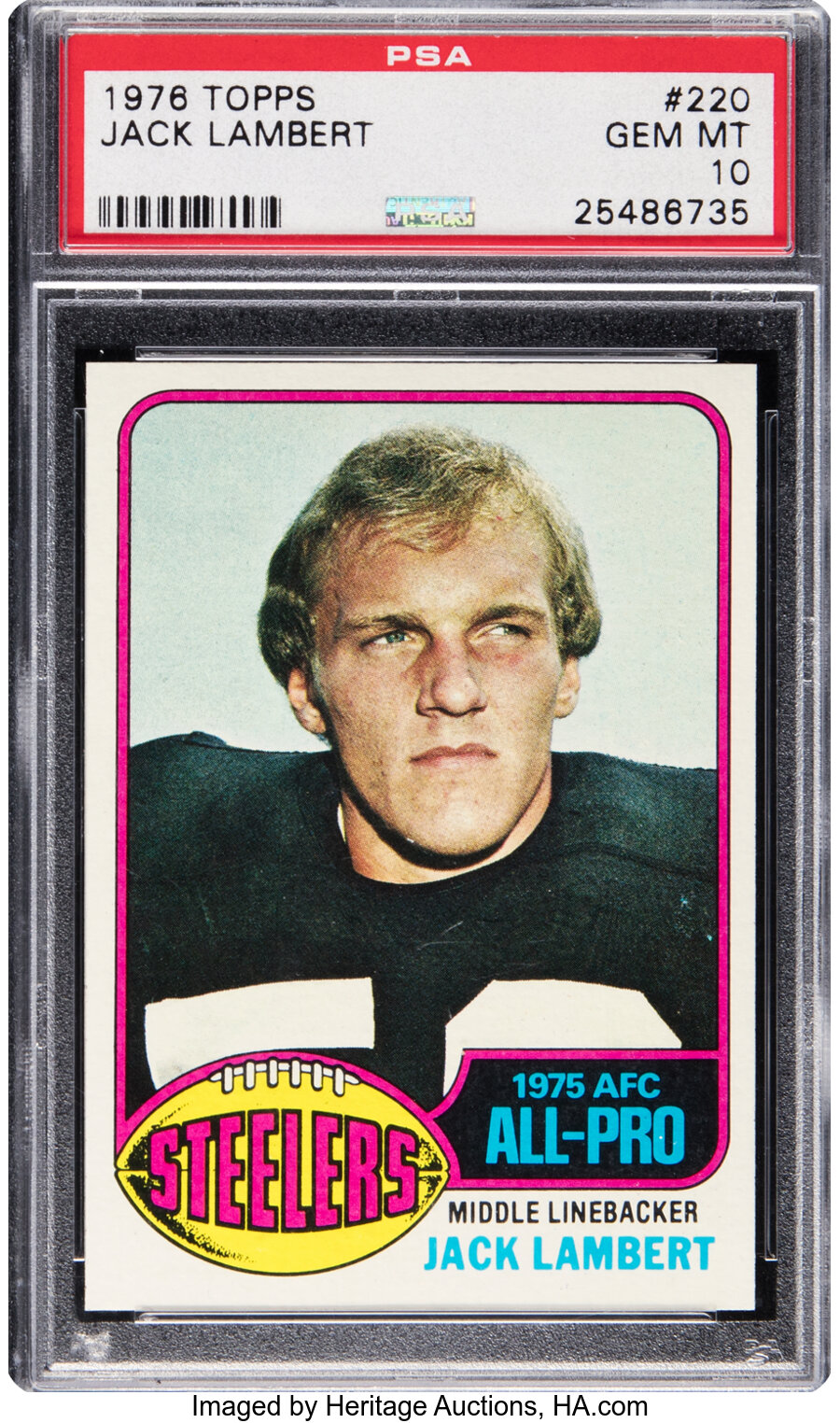 1976 Topps Jack Lambert Rookie #220 PSA Gem Mint 10