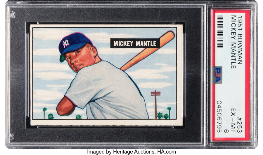 1951 Bowman Mickey Mantle Rookie #253 PSA EX-MT 6