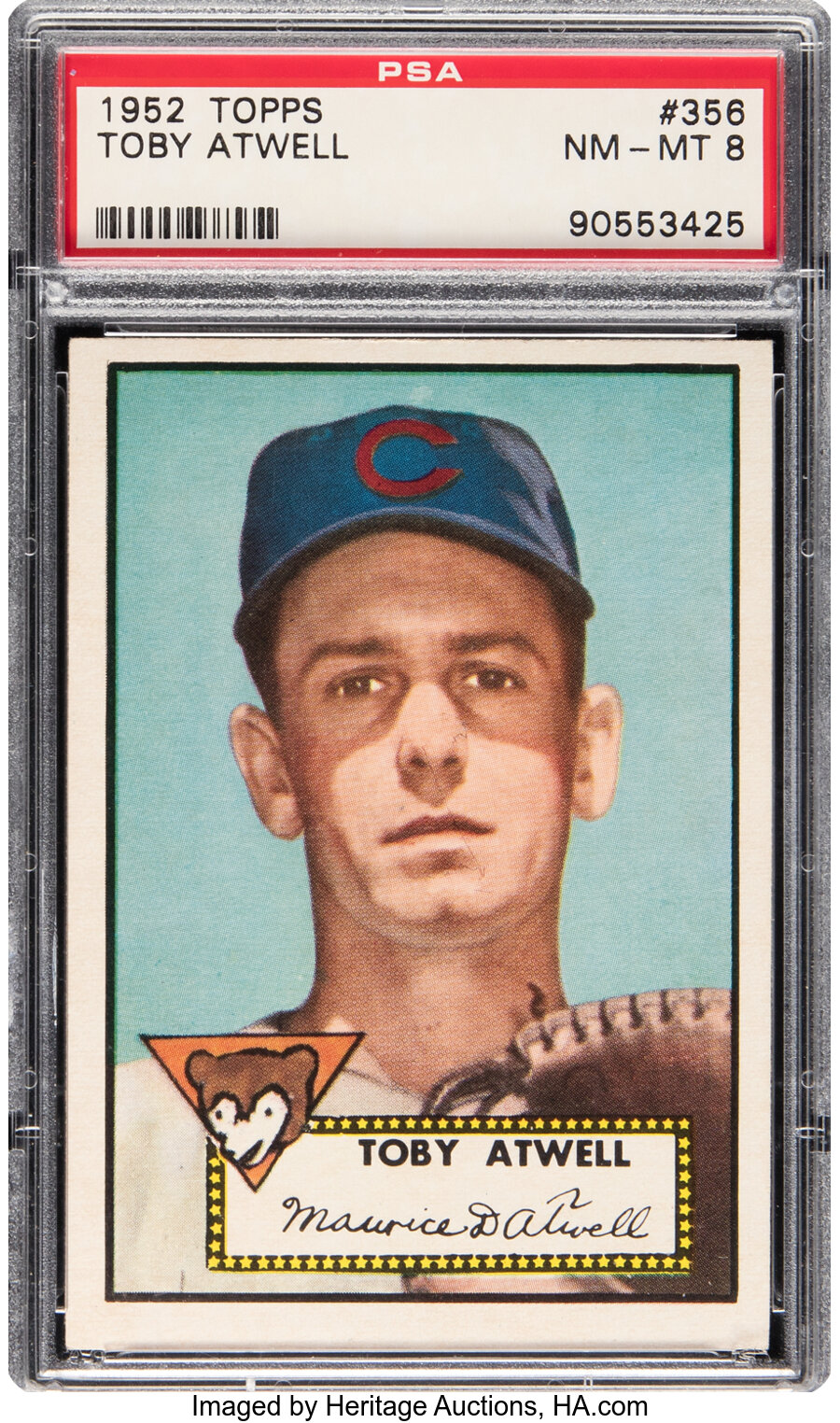 1952 Topps Toby Atwell Rookie #356 PSA NM-MT 8 - Two Higher!