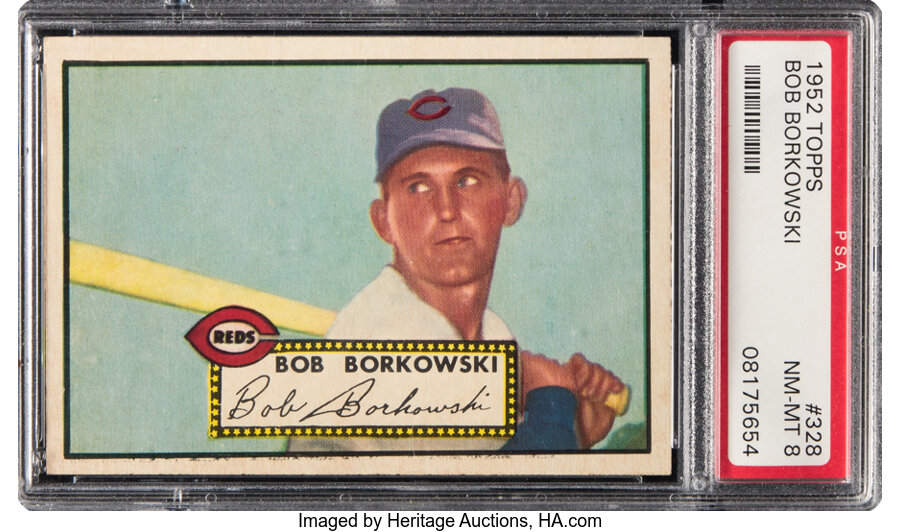 1952 Topps Bob Borkowski Rookie #328 PSA NM-MT 8