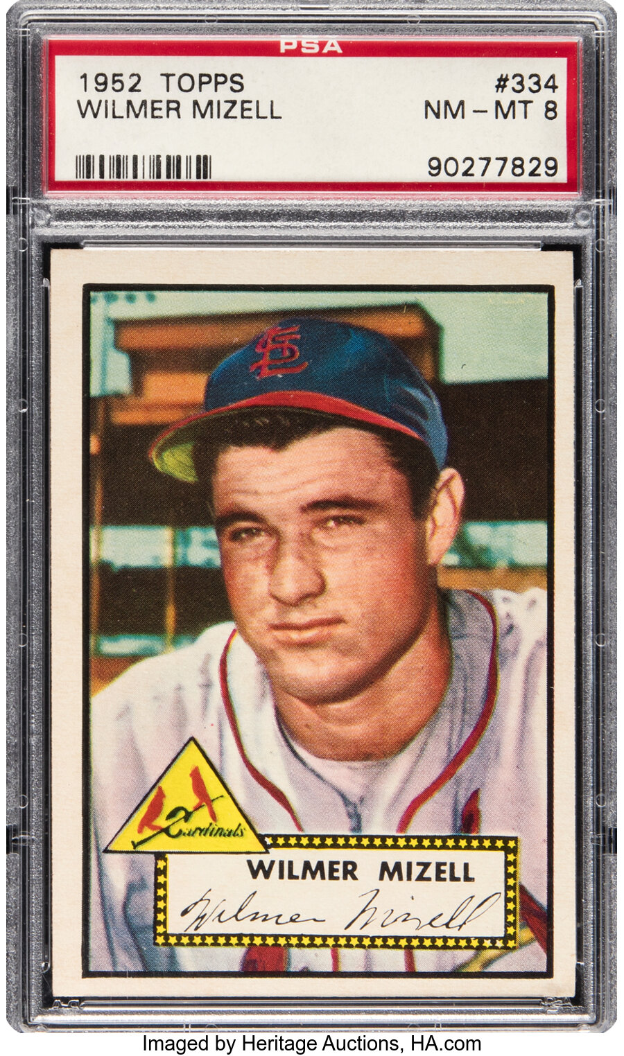 1952 Topps Wilmer Mizell Rookie #334 PSA NM-MT 8 - Nine Higher!