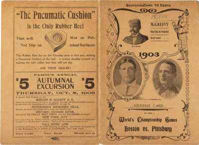 1903 World Series Game Three Program