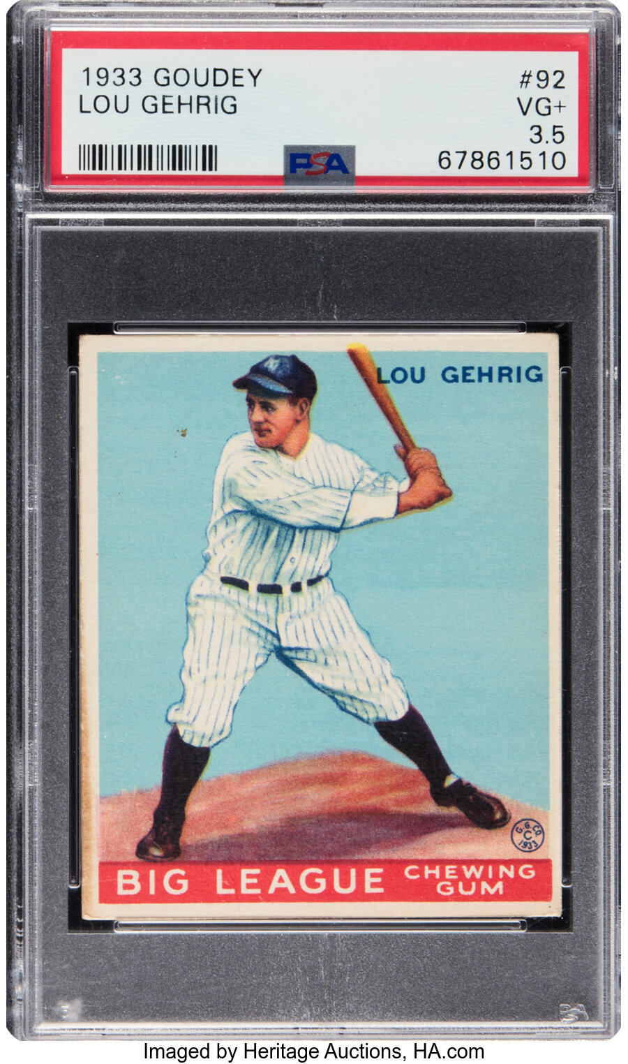 1933 Goudey Lou Gehrig #92 PSA VG+ 3.5