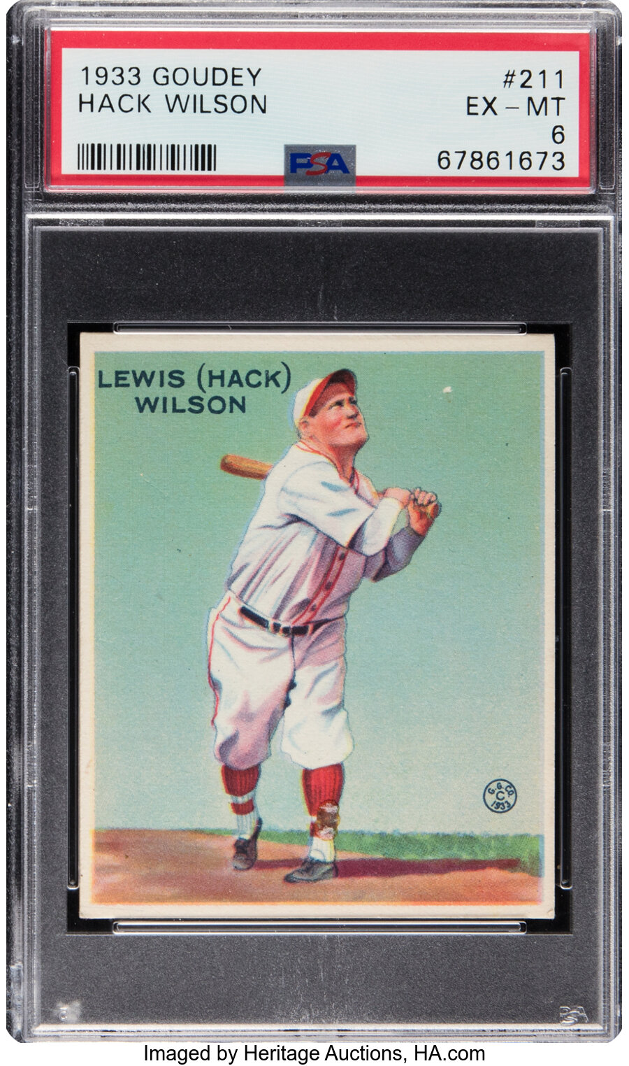 1933 Goudey Hack Wilson #211 PSA EX-MT 6