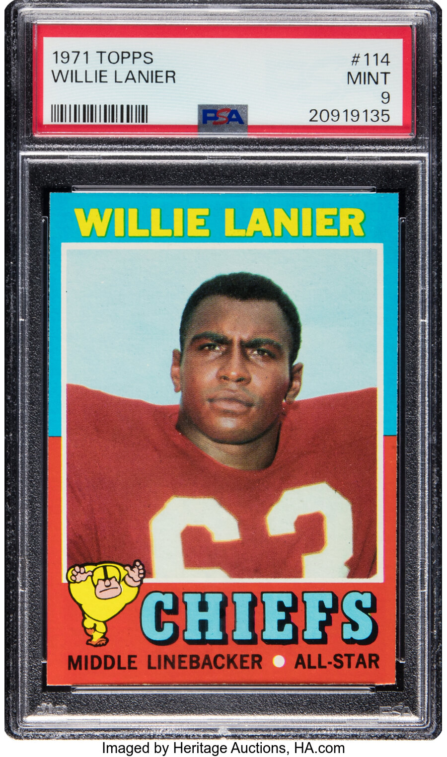 1971 Topps Willie Lanier Rookie #114 PSA Mint 9 - None Higher!