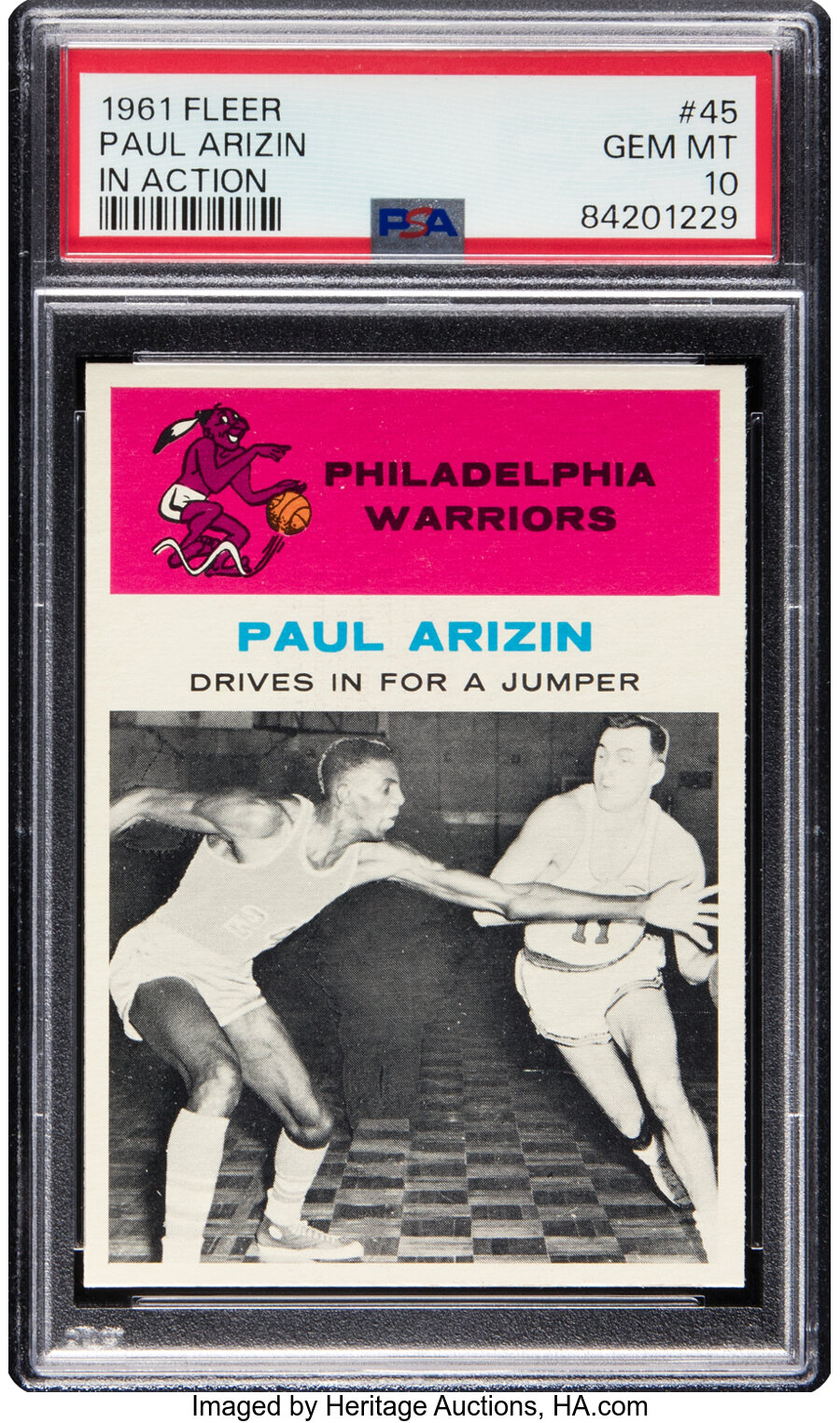 1961 Fleer Paul Arizin (In Action) #45 PSA Gem Mint 10 - The Only Gem Mint 10 Example!