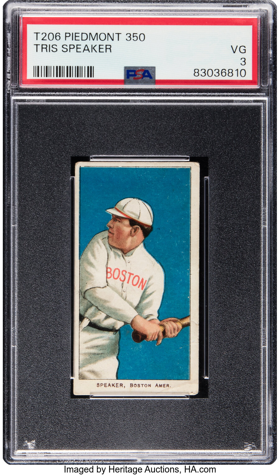1909-11 T206 Piedmont 350/25 Tris Speaker PSA VG 3 -- From the Ramsburg Collection