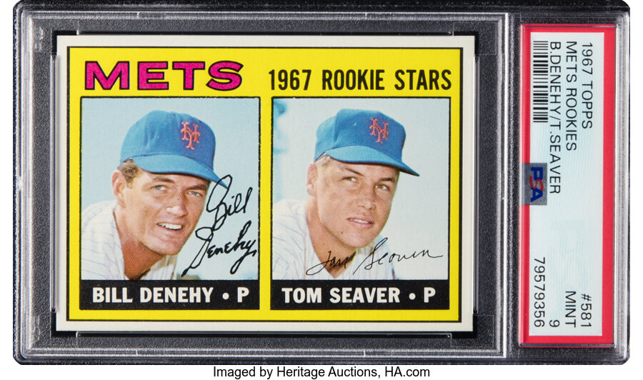 1967 Topps Tom Seaver - Mets Rookie Stars #581 PSA Mint 9 - Three Higher