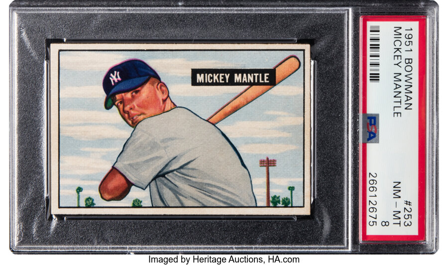 1951 Bowman Mickey Mantle Rookie #253 PSA NM-MT 8