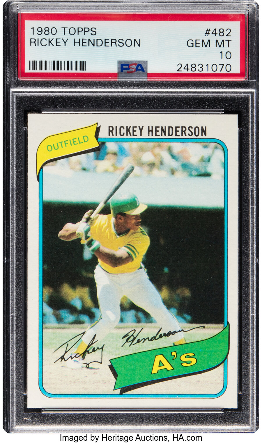 1980 Topps Rickey Henderson Rookie #482 PSA Gem Mint 10