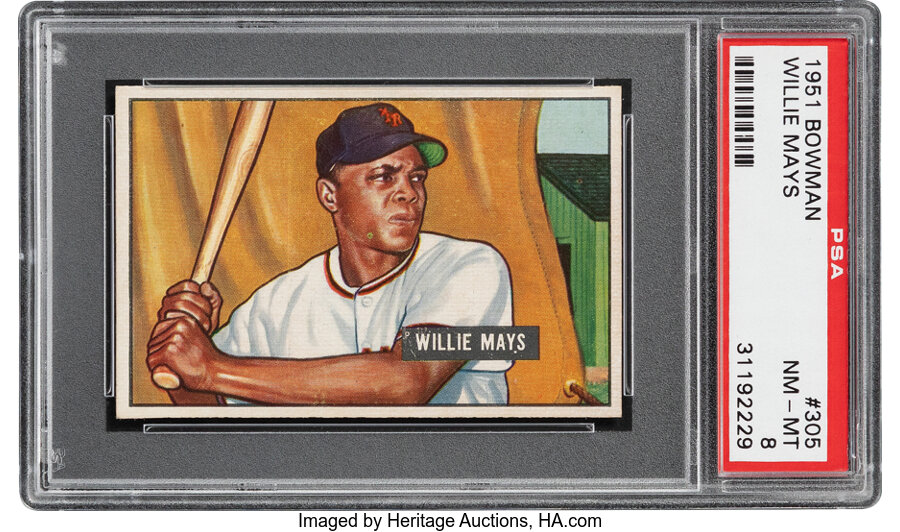 1951 Bowman Willie Mays Rookie #305 PSA NM-MT 8