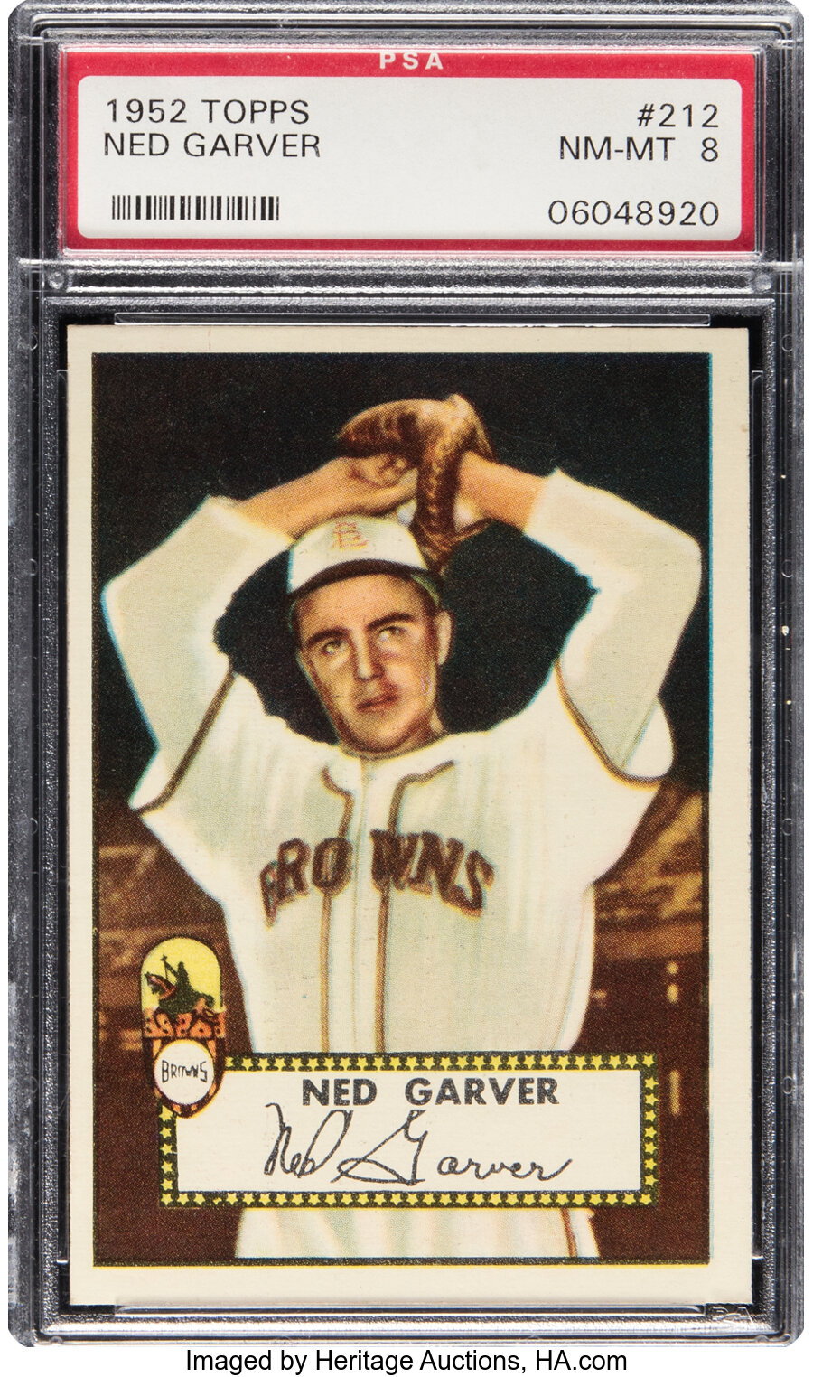 1952 Topps Ned Garver #212 PSA NM-MT 8