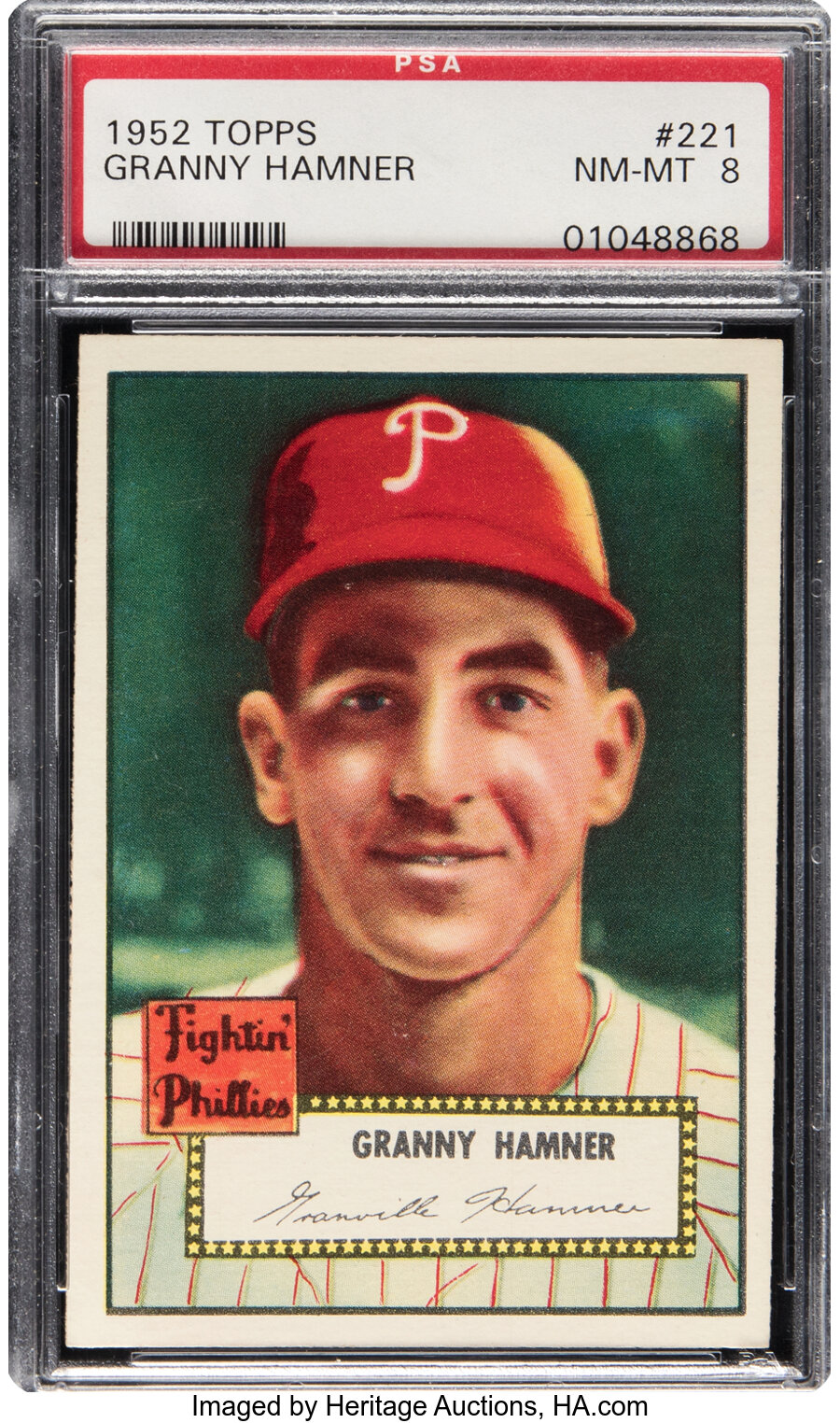 1952 Topps Granny Hamner #221 PSA NM-MT 8