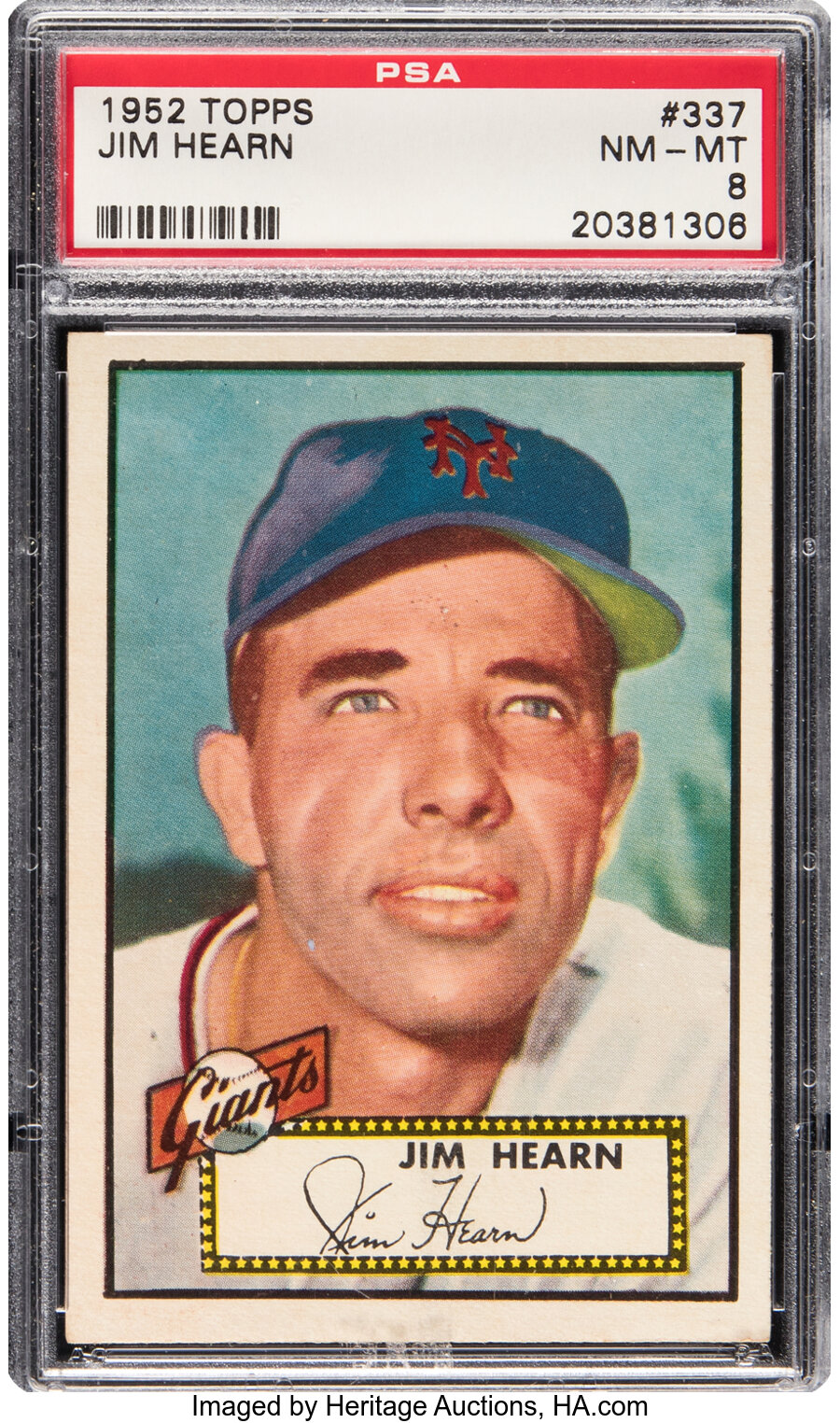 1952 Topps Jim Hearn #337 PSA NM/MT 8