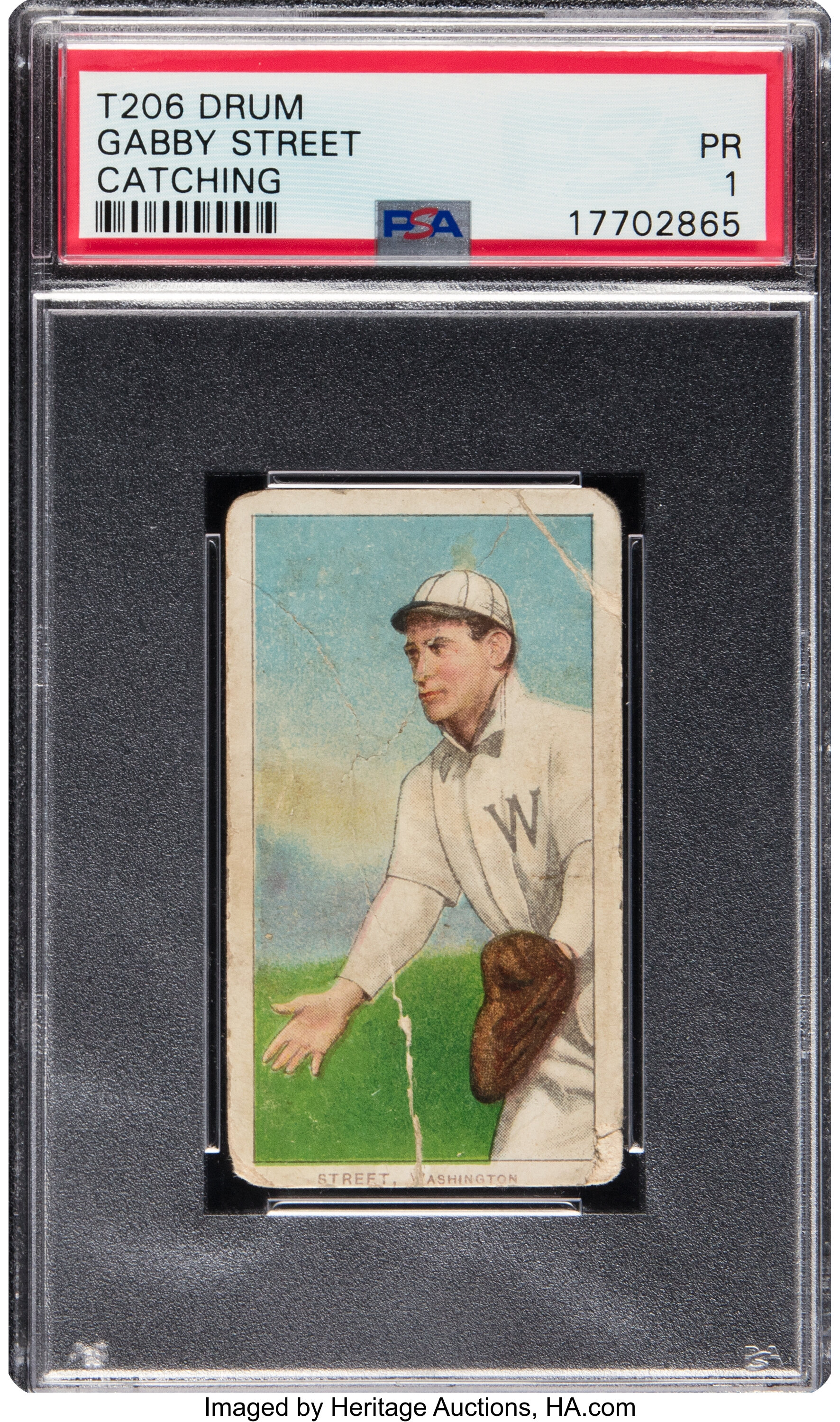 1909-11 T206 Drum Gabby Street (Catching) PSA Poor 1 -- The Only | Lot ...