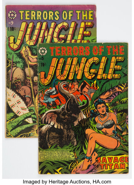 Golden Age (1938-1955):Horror, Terrors of the Jungle Group of 2 (Star Publications, 1953-54) Condition: Average GD.... (Total: 2 Comic Books)