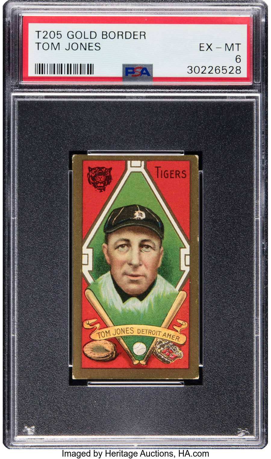 1911 T205 Piedmont Tom Jones PSA EX-MT 6