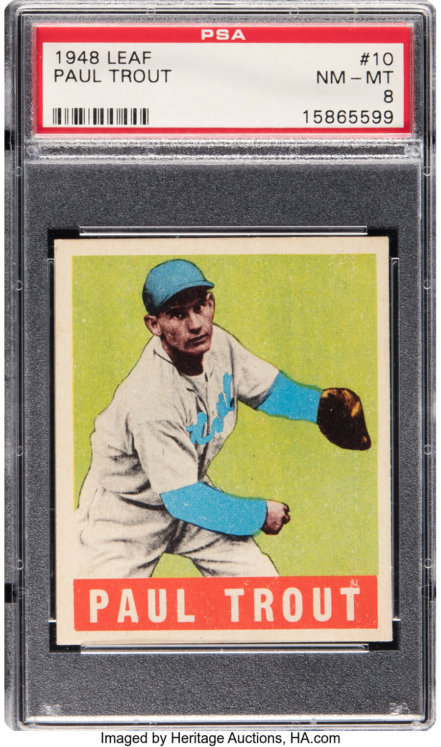 1948 Leaf Paul Trout #10 PSA NM/MT 8 - None Higher!