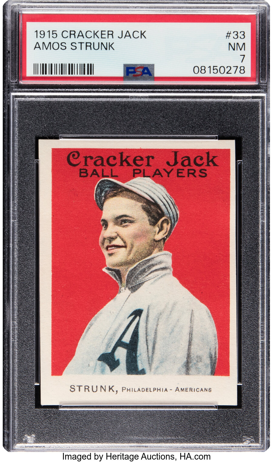 1915 Cracker Jack Amos Strunk #33 PSA NM 7