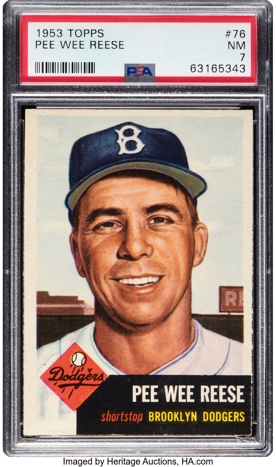 1953 Topps Pee Wee Reese #76 PSA NM 7