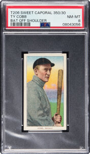 1909-11 T206 Sweet Caporal 350 Ty Cobb (Bat Off Shoulder) PSA NM-MT 8