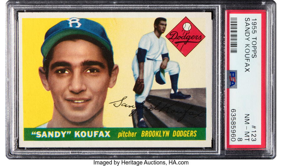 1955 Topps Sandy Koufax Rookie #123 PSA NM-MT 8