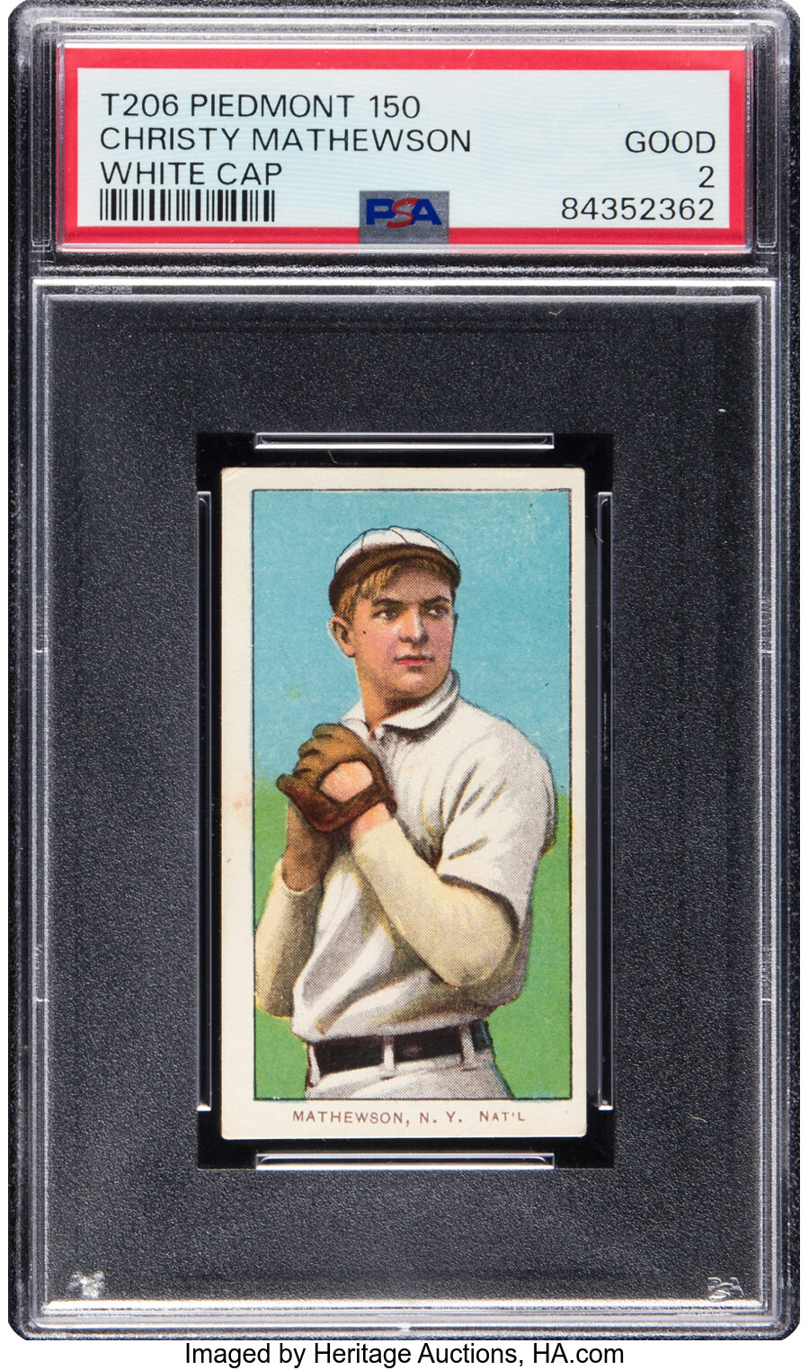 1909-11 T206 Piedmont 150/25 Christy Mathewson (White Cap) PSA Good 2