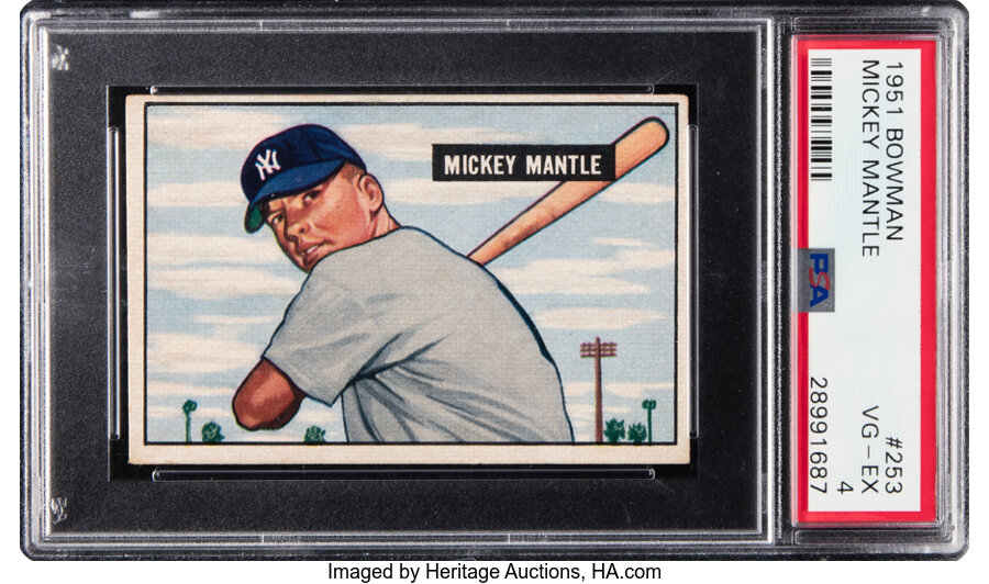 1951 Bowman Mickey Mantle Rookie #253 PSA VG/EX 4