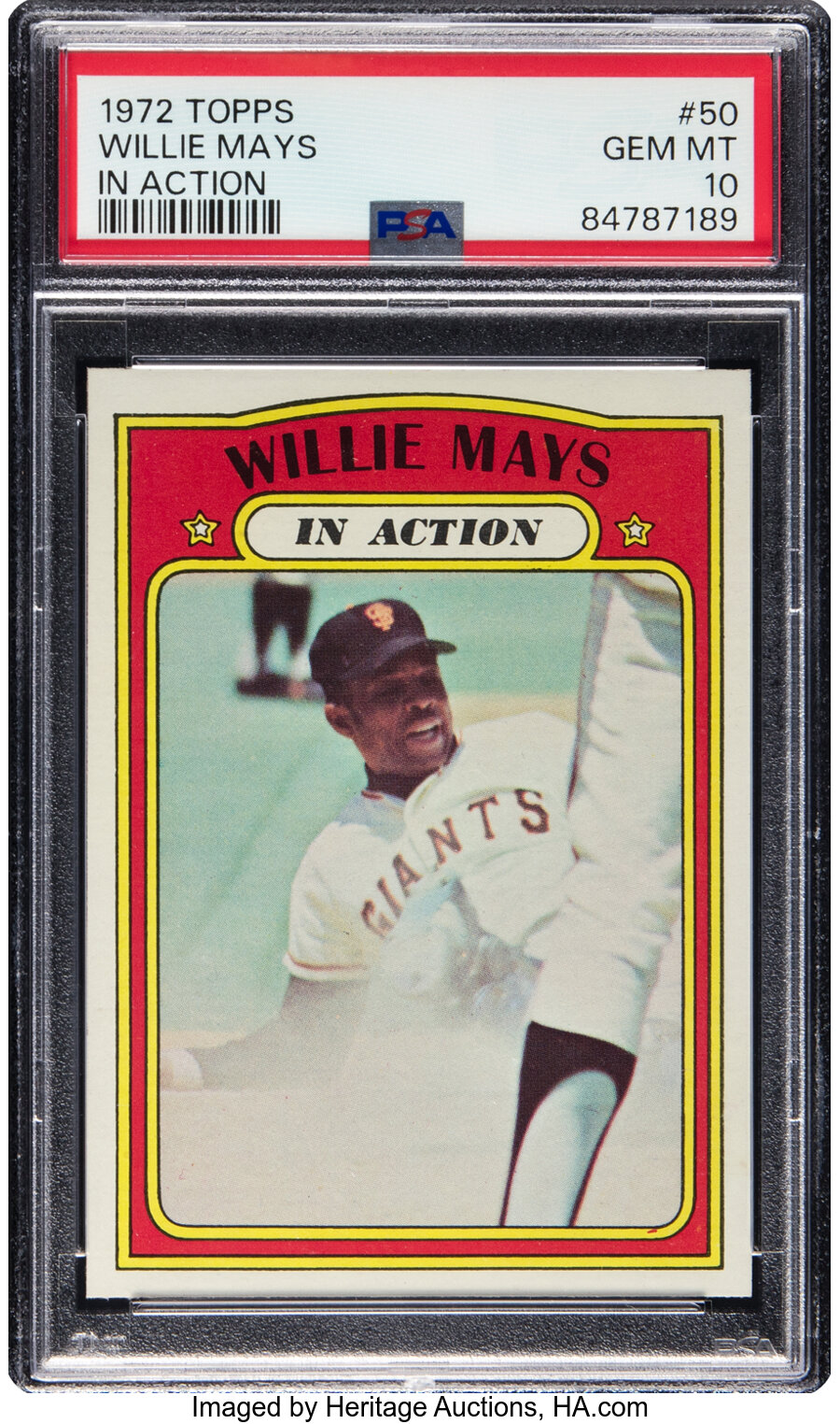 1972 Topps Willie Mays (In Action) #50 PSA Gem Mint 10