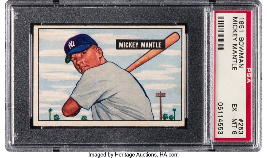 1951 Bowman Mickey Mantle Rookie #253 PSA EX-MT 6