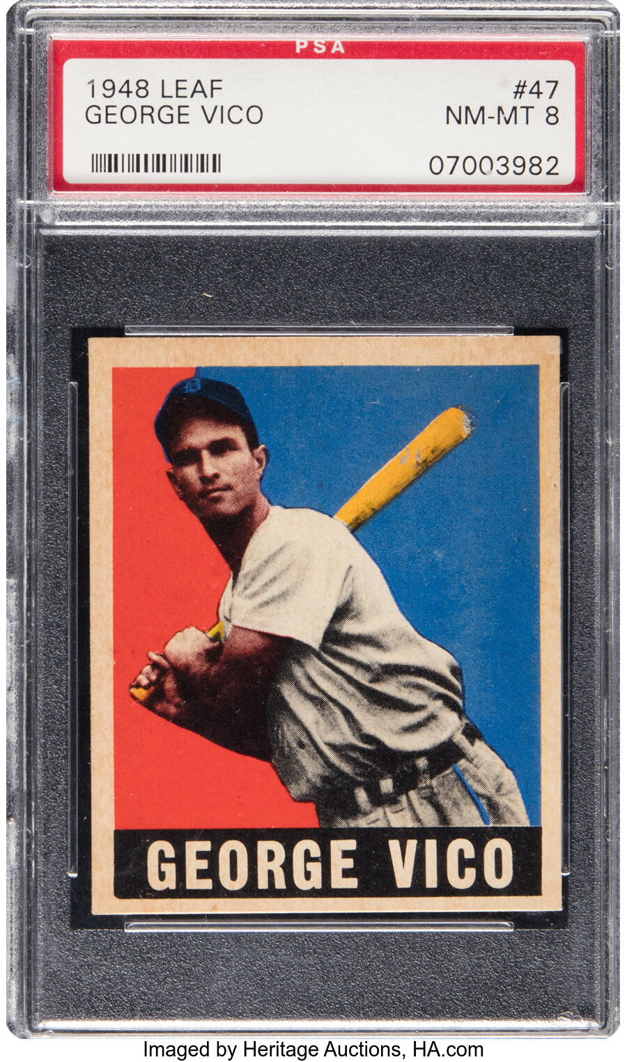 1948 Leaf George Vico #47 PSA NM/MT 8 - Only One Higher!