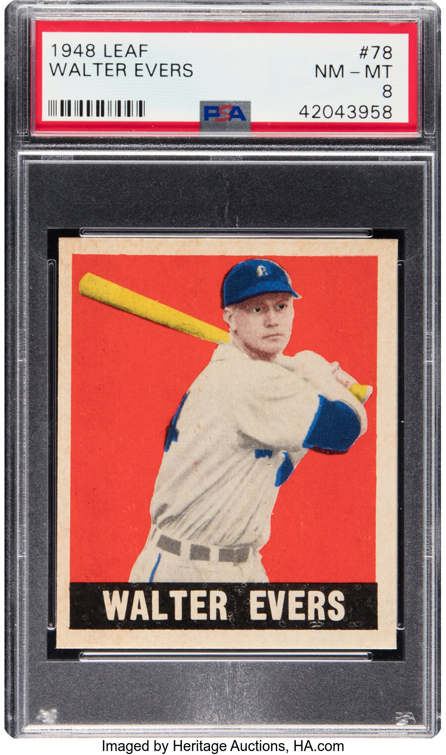 1948 Leaf Walter Evers #78 PSA NM/MT 8 - Only One Higher!