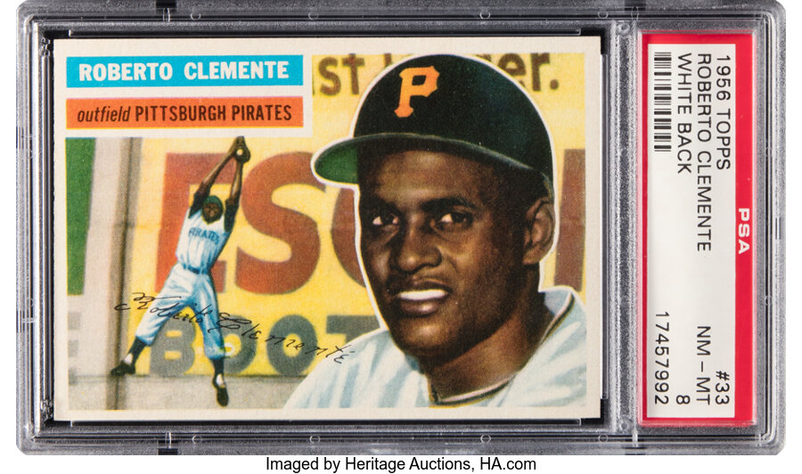 1956 Topps Roberto Clemente (White Back) #33 PSA NM/MT 8